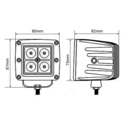 Светодиодная фара рабочего света 20 Вт квадратная (Spot)