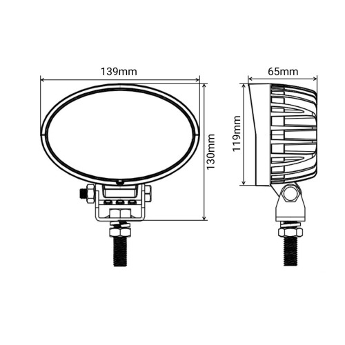 Светодиодная фара рабочего света овальная 39 Вт Osram широкое пятно