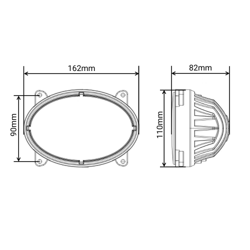 Светодиодная фара рабочего света овальная врезная 65 Вт Osram широкое пятно