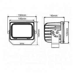 Светодиодная фара рабочего света PRO 120 Вт Osram (Wide Flood) SR-17120SF (EMC)