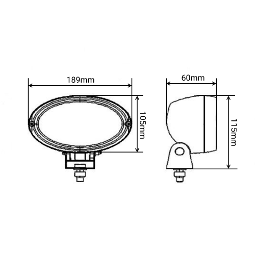 Светодиодная фара рабочего света овальная 60 Вт Osram-10 широкое пятно