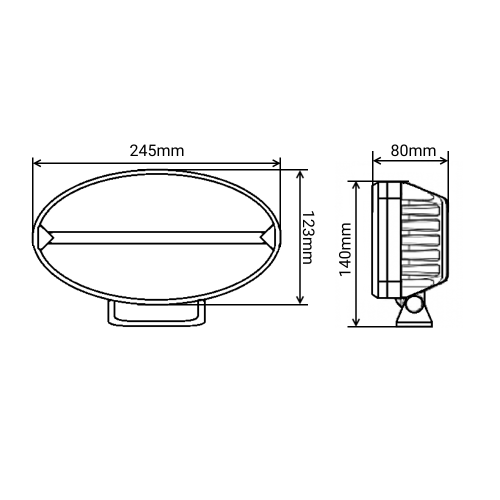 Светодиодная фара рабочего света овальная с ДХО 80 Вт комбо