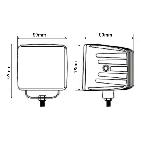 Светодиодные фары дополнительного света квадратные комплект 40 Вт