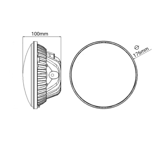 Светодиодные фары головного света с ДХО 7 дюймов 150 Ватт (комплект)