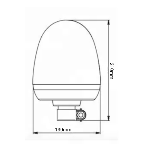 Маяк проблесковый оранжевый светодиодный на кронштейне SR-01G