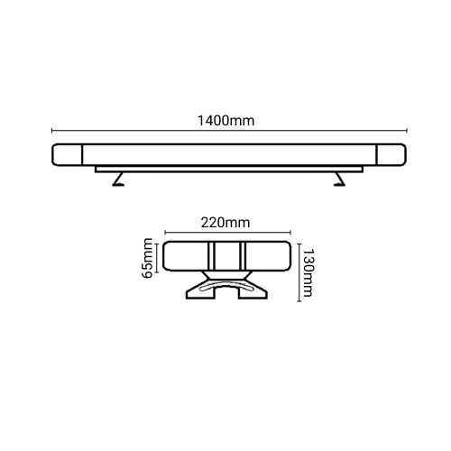 Балка проблесковая оранжевая светодиодная двухсторонняя SR-07C-104W