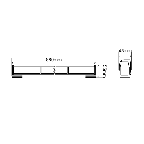 Балка проблесковая оранжевая светодиодная односторонняя SR-23-8A