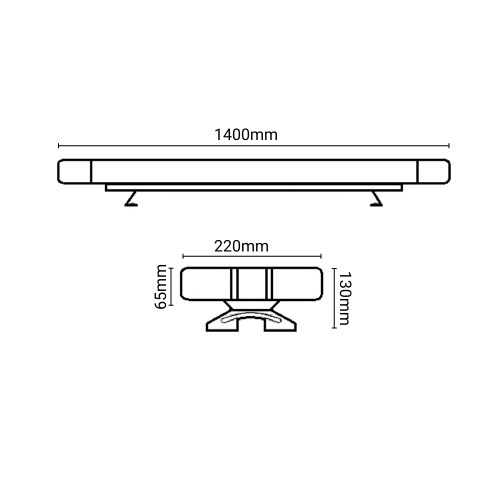 Балка проблесковая оранжевая светодиодная двухсторонняя SR-B07A-104W