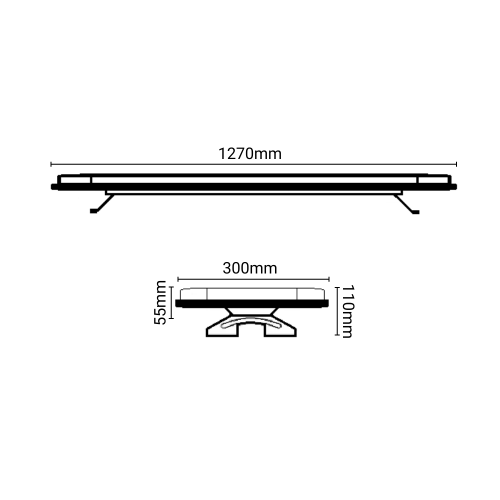 Балка проблесковая оранжевая светодиодная двухсторонняя SR-B12-88W
