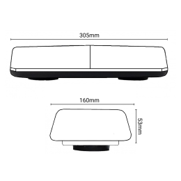Балка проблесковая оранжевая светодиодная двухсторонняя мини SR-MB10COB2