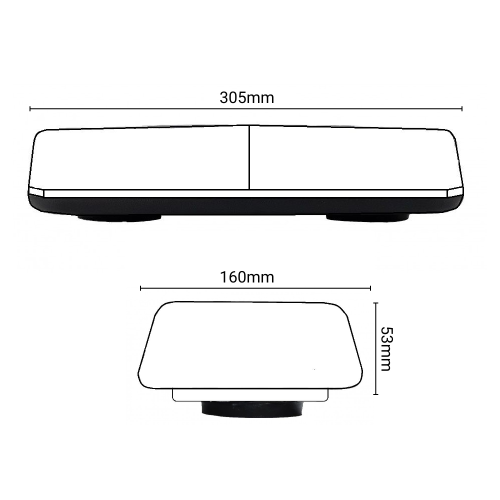Балка проблесковая оранжевая светодиодная двухсторонняя мини SR-MB10COB2