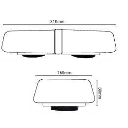Балка проблесковая оранжевая светодиодная двухсторонняя мини SR-MB10COB3