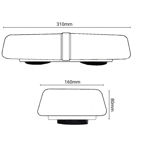Балка проблесковая оранжевая светодиодная двухсторонняя мини SR-MB10COB3