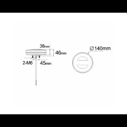 Светодиодный фонарь универсальный 7,8 Вт для прицепов круглый со стоп-сигналом