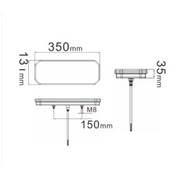Светодиодный фонарь универсальный 19,2 Вт для прицепов левый (катафот треугольник)