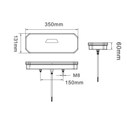 Светодиодный фонарь универсальный 20,2 Вт для грузовиков с подсветкой номера правый (катафот ромб)