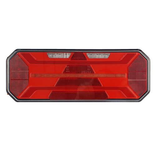 Светодиодный фонарь универсальный 20,2 Вт для грузовиков с подсветкой номера левый (катафот треугольник)